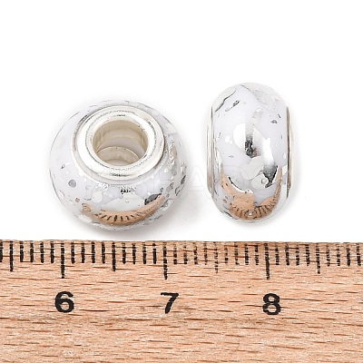 Opaque Resin Rondelle European Beads RESI-Z046-03-1