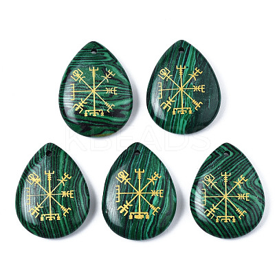 Synthetic Malachite Pendants G-T122-72G-1