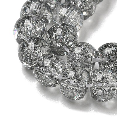 Transparent Spray Painting Crackle Glass Beads Strands GLAA-NH0001-05I-1