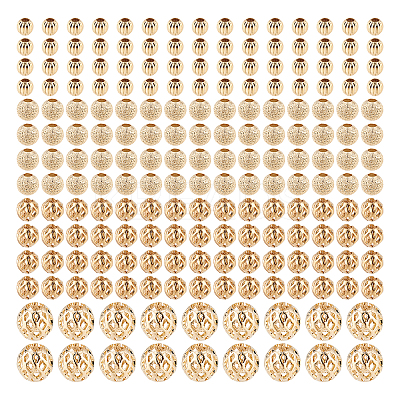 240Pcs 4 Style Long-Lasting Plated Brass Beads KK-AR0002-32-1