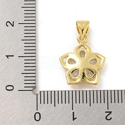 Rack Plating Brass Micro Pave Cubic Zirconia Pendants KK-G513-17G-1