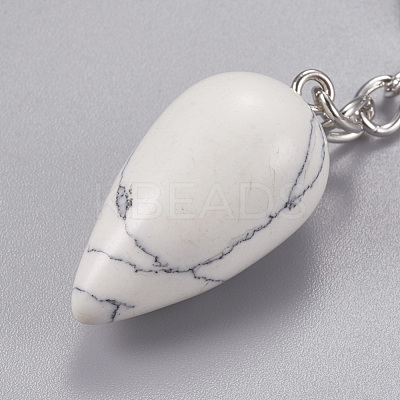 Natural Howlite Keychain KEYC-P041-B09-1