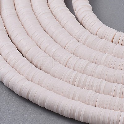 Flat Round Handmade Polymer Clay Beads CLAY-R067-8.0mm-16-1