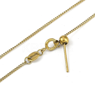 Ion Plating(IP) 304 Stainless Steel Curb Chain Necklaces NJEW-H042-05G-1