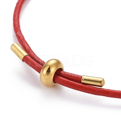 Adjustable PU Leather Cord Slider Bracelets BJEW-F412-05G-1