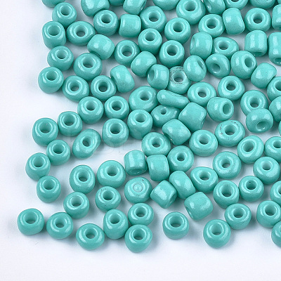 Baking Paint 3/0 Glass Seed Beads SEED-Q025-5mm-M22-1