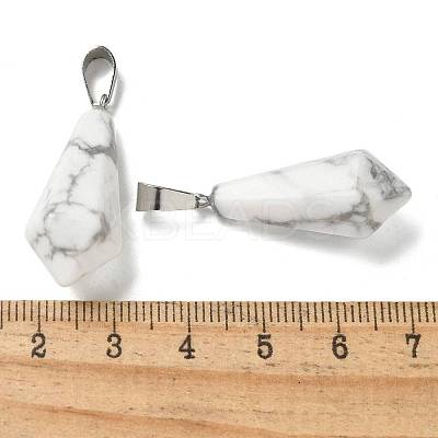 Natural Howlite Pointed Pendants G-B127-15P-03-1