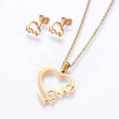 304 Stainless Steel Jewelry Sets SJEW-O090-23-1