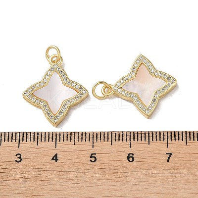 Brass Micro Pave Clear Cubic Zirconia Pendants KK-B083-17G-01-1