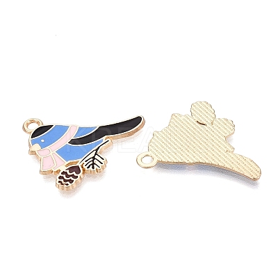 Alloy with Enamel Pendants PALLOY-Q467-03G-01-1