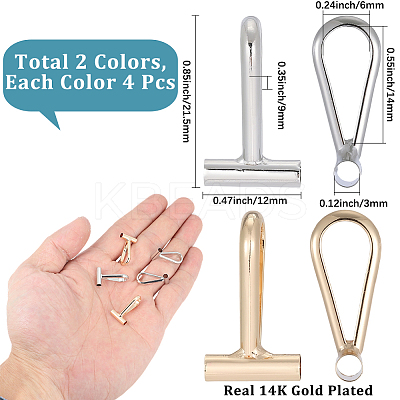 8Pcs 2 Colors Alloy Brooch Convert Pendant Hooks FIND-SC0019-07B-1