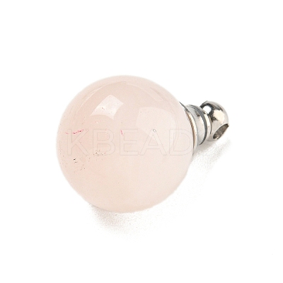 Natural Rose Quartz Perfume Bottle Pendants G-K338-22P-02-1