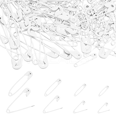 200Pcs 4 Styles Spray Painted Iron Safety Pins AJEW-AR0001-14-1