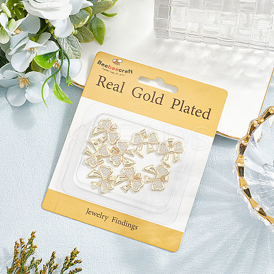 8Pcs Brass Micro Pave Cubic Zirconia Pendants KK-BBC0020-49-1