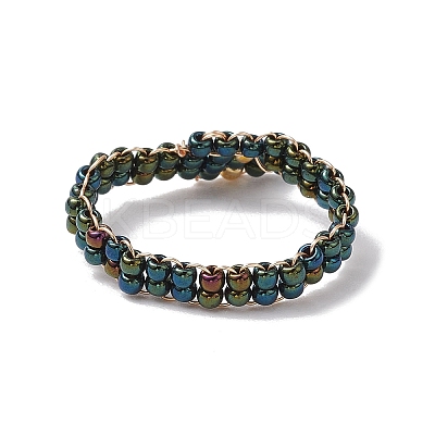 Glass Seed Bead Finger Rings RJEW-JR00875-02-1