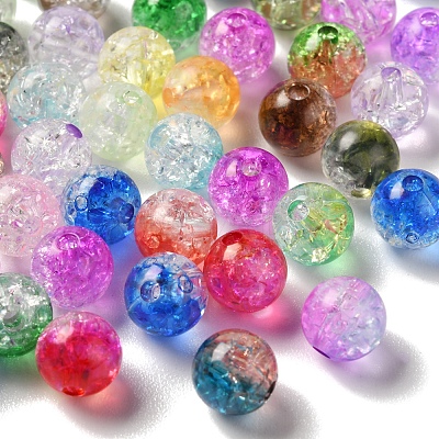 594pcs 18 Colors Transparent Crackle Acrylic Beads CACR-YW0001-04-1