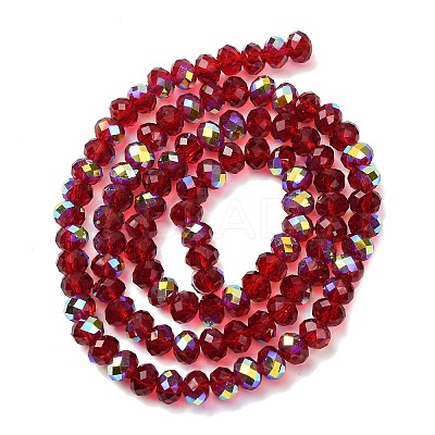 Electroplate Transparent Glass Beads Strands EGLA-A046-01B-09-1