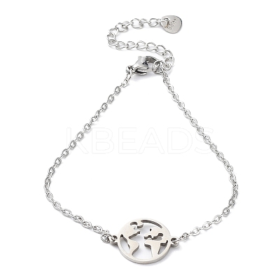 Tarnish Resistant 201 Stainless Steel Link Bracelets with Cable Chains BJEW-P297-01P-C-1
