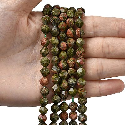 Natural Unakite Beads Strands G-Z119-A31-02-1