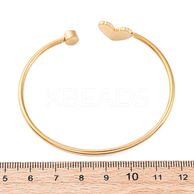 201 Stainless Steel Enamel Cuff Bangles for Women BJEW-F492-01G-02-1