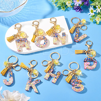 Alloy Resin Polygon Keychains KEYC-TADJ0002-03G-R-1