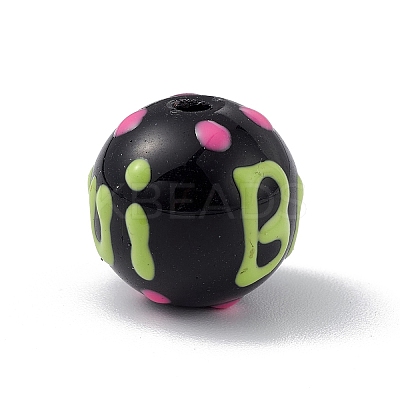 Opaque Painted Glass Beads LS-GLAA-B001-01C-1