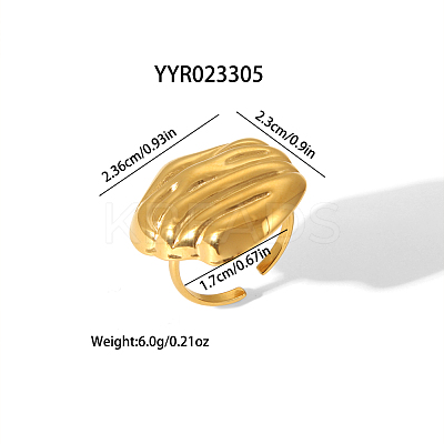 Autumn Winter High-End 304 Stainless Steel Cuff Rings for Women MR8055-4-1