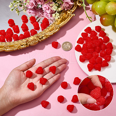 60Pcs PVC Strawberry Display Decorations DJEW-SC0001-32-1