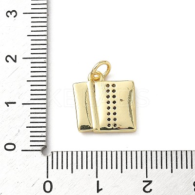 Brass Micro Pave Clear Cubic Zirconia Charms KK-A273-06G-1