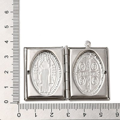Tarnish Resistant 304 Stainless Steel Locket Pendants STAS-Q300-01A-P-1