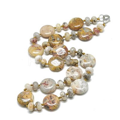 Natural Crazy Agate Beaded Necklaces NJEW-S393-26-1