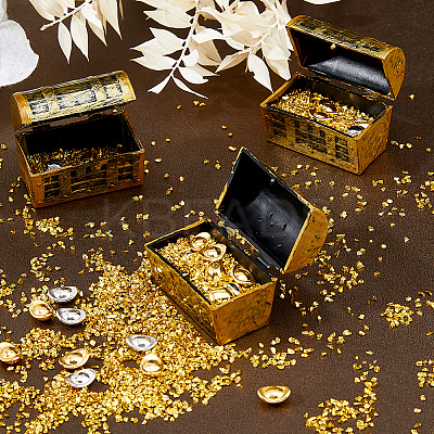 Alloy Pirate Treasure Prop with Ingots Miniature Model DJEW-WH0028-034B-G-1