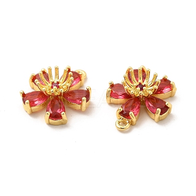 Real 18K Gold Plated Brass Micro Pave Cubic Zirconia Pendants KK-M238-04G-1