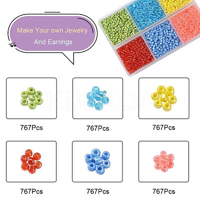 4302Pcs 6 Style 12/0 Round Glass Seed Beads SEED-YW0001-89-1