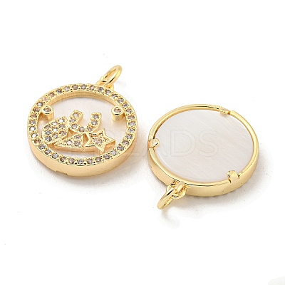 Brass Micro Pave Clear Cubic Zirconia Pendants KK-L211-018G-02-1