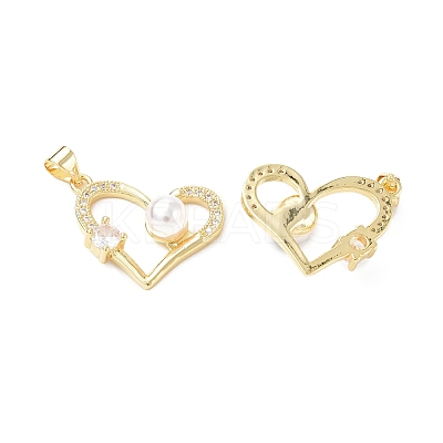 Eco-friendly Rack Plating Brass Micro Pave Cubic Zirconia Pendants KK-F845-43G-1