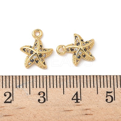 Brass Micro Pave Cubic Zirconia Charms KK-C099-01B-G-1