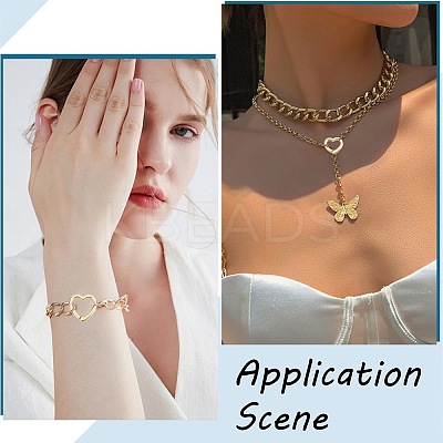 6Pcs 3 Styles Rack Plating Heart Brass Spring Gate Rings KK-SC0006-11-1