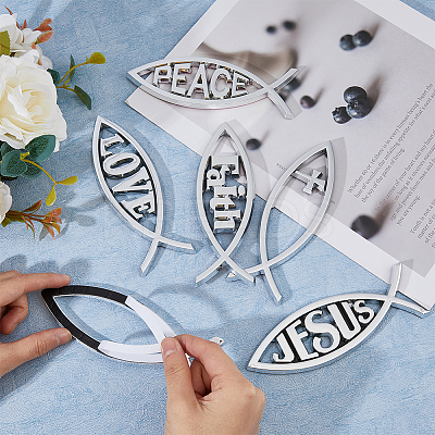 6Pcs 6 Style ABS Easter Decoration Sticker DIY-FH0006-22-1
