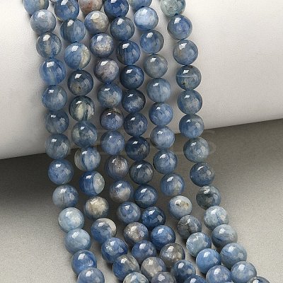Natural Kyanite/Cyanite/Disthene Round Beads Strands G-N0150-05-6mm-1