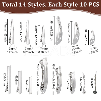 Iron Alligator & Snap Hair Clip Findings IFIN-PH0024-60P-1
