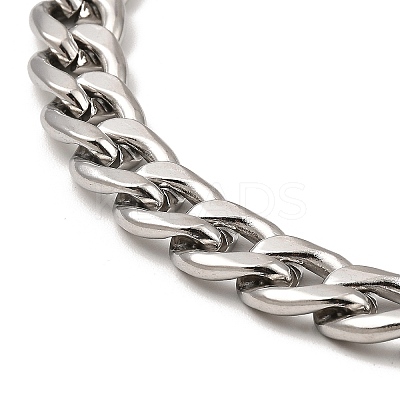 Non-Tarnish 304 Stainless Steel Cuban Link Chain Necklace BJEW-B072-04P-1