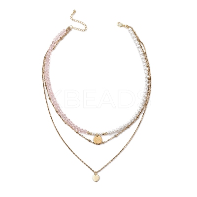 Shell Pearl Necklaces NJEW-JN04893-1