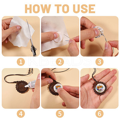 DIY Wood Pendant Decorations Making Kits HJEW-CA00076-1