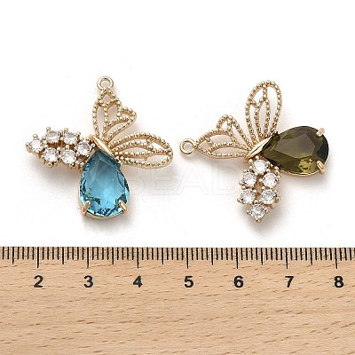 Glass with Golden Brass Pendants GLAA-G111-06G-1