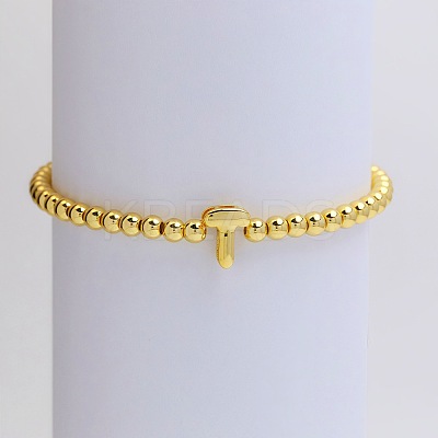 Brass Beaded Stretch Bracelets for Women FS-WG560D0-20-1