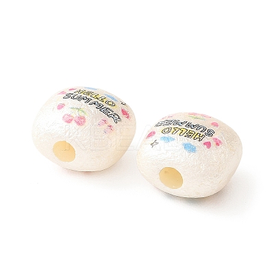 Printed Opaque Acrylic Beads OACR-B054-01O-1