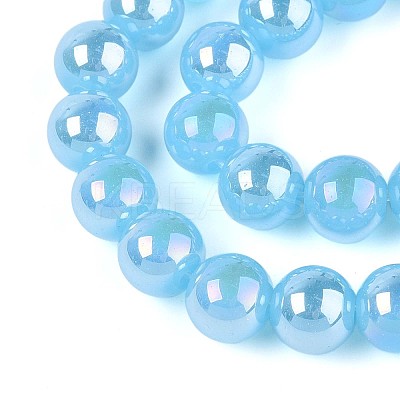 Electroplate Imitation Jade Glass Beads Strands LS-GLAA-T032-J10mm-AB04-1