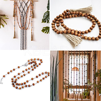 Dyed Natural Wood Beads WOOD-GO0001-07B-1