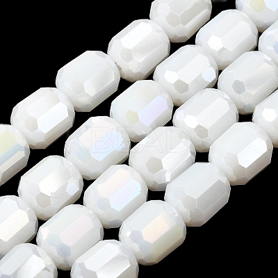 Electroplate Column Glass Beads Strands EGLA-A043-02-M-1